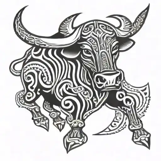 Bull Made Of Onyx On 2 Stone Tablets