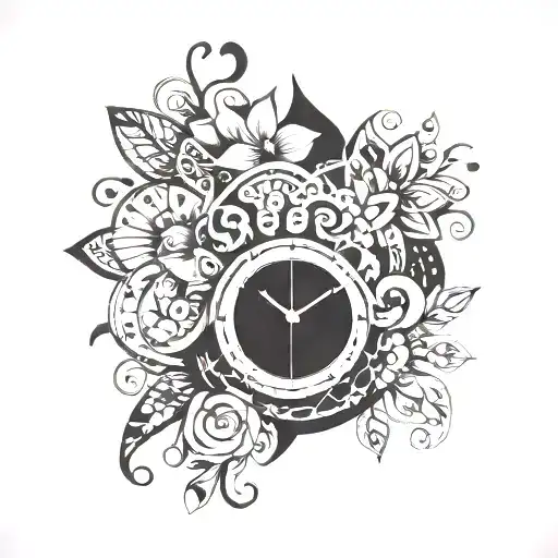 Mains Bebe Fleurs Horloge