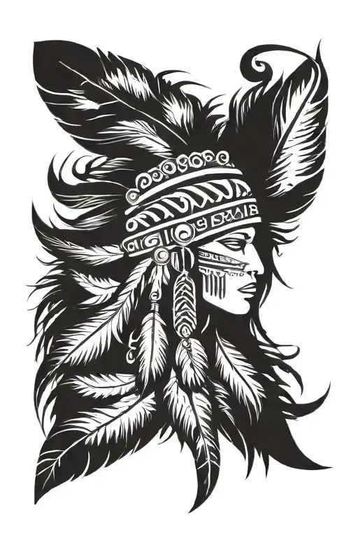Native Feather With Headdress Incorporated