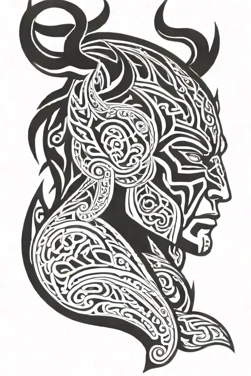 Loki Face Nordic Tribal