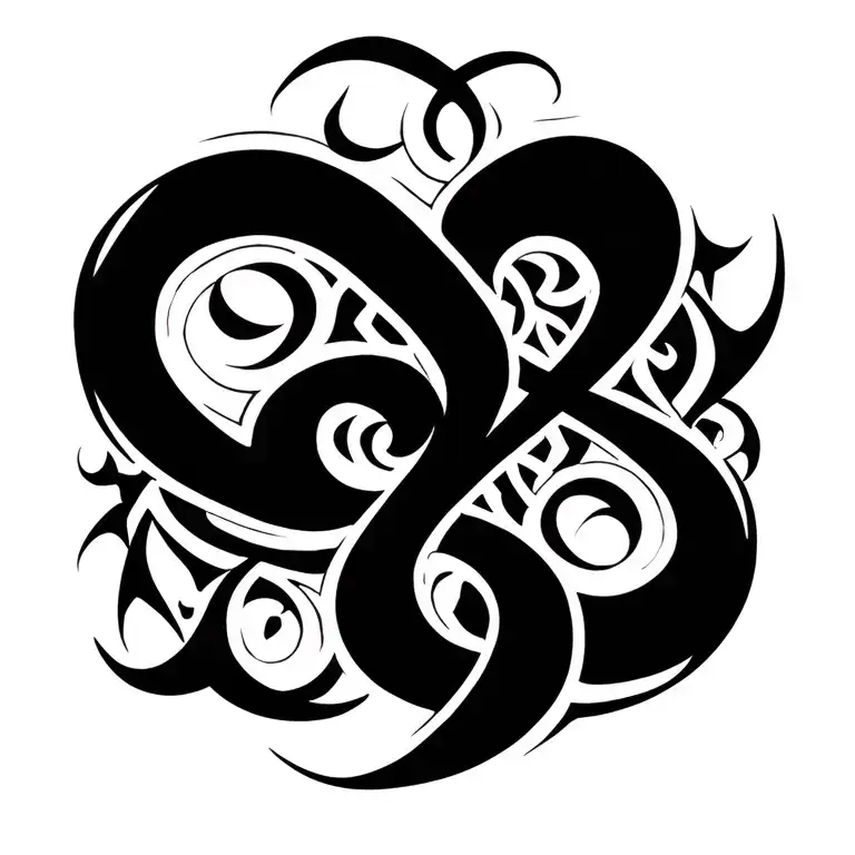 Tattoo On The Inside Of Biceps Carobos In The Form Of Infinity With Runes