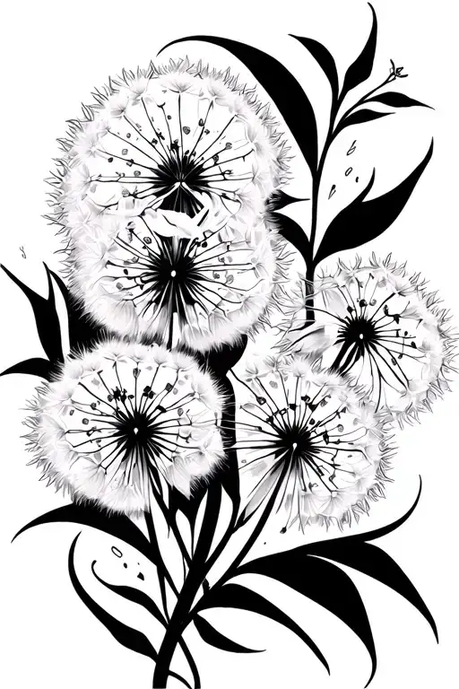 Dandelion And Lily Fine Line