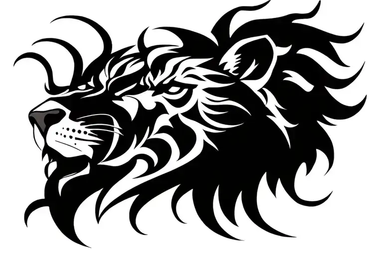 Men Tatto For Lion Head Tattoo Holding