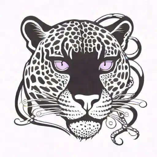 Jaguar Emblem With Purple Eyes