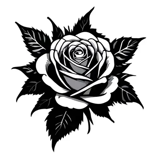 Shadowed Rose With Human Realism Overlapping The Black & Gray Watch