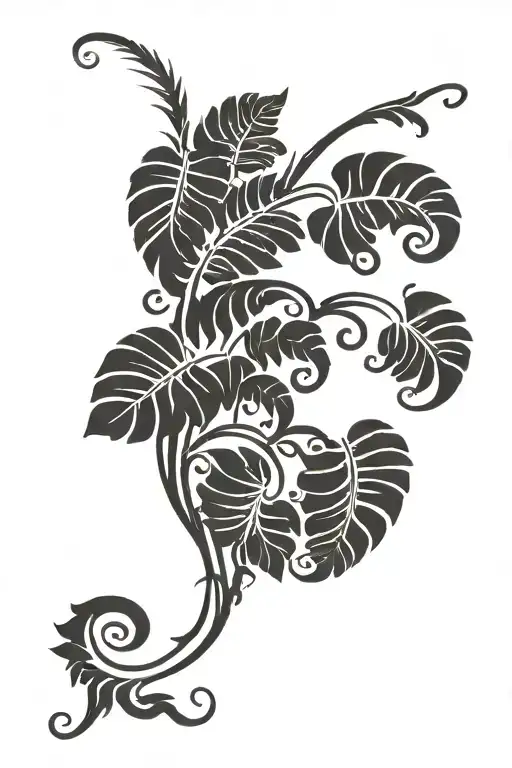 Ferns And Tribal Design