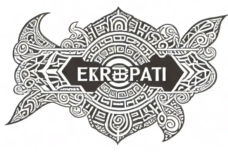 Samoan Tribal Tattoo Featuring With Ekepati Written Within It
