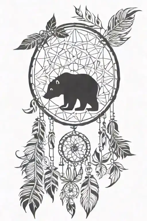 Dream Catcher With Mama Bear Standing
