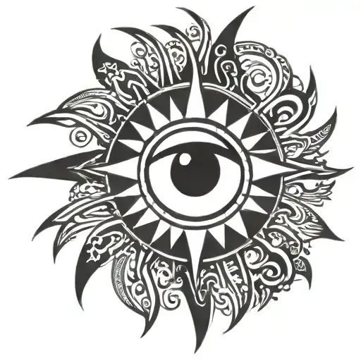 Sun Tattoo Around Eye