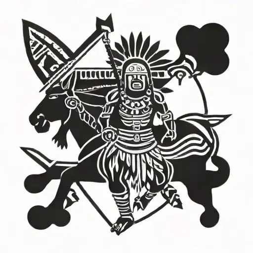 African Warrior With Native American Together