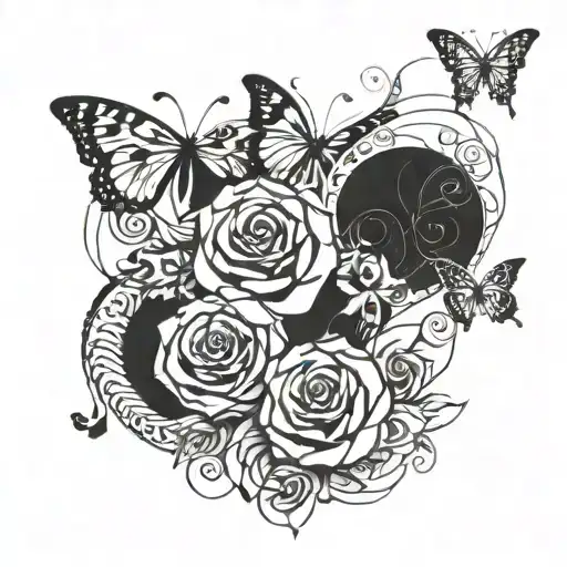 Butterflies With Roses And Cheetah Prints