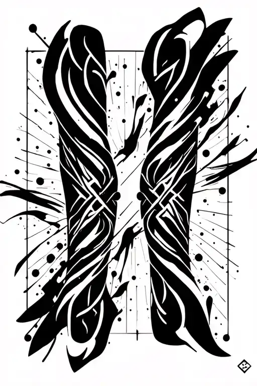 Cybersigilism Tattoo Leg Sleeve