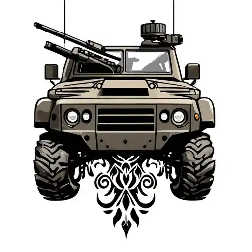Military Vehicle With Ornament Design Inspired