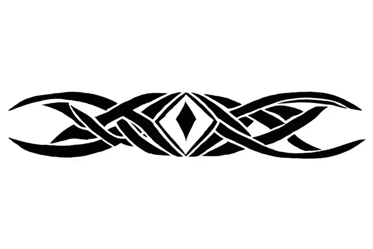 Abstract Viking Tribal Knot With Diamond In Middle