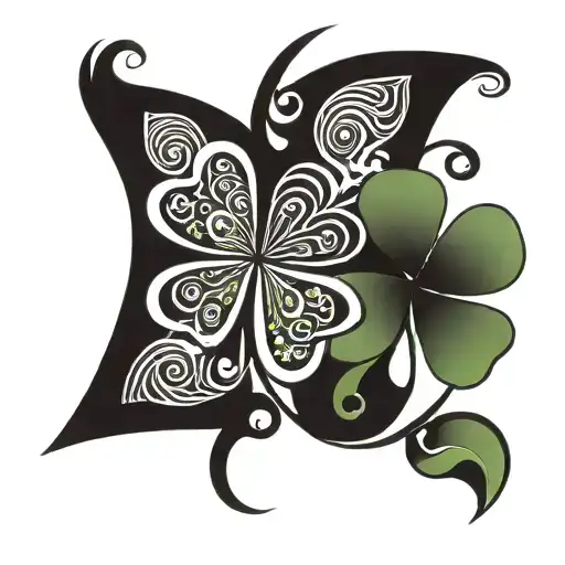 4 Leaf Clover With Words Lucky Enough