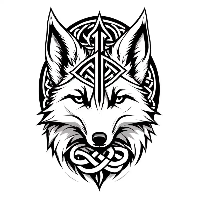 A Viking Male Fox With A Jera Rune And The Celtic Knot