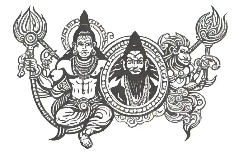 Lord Shiva And Hanuman