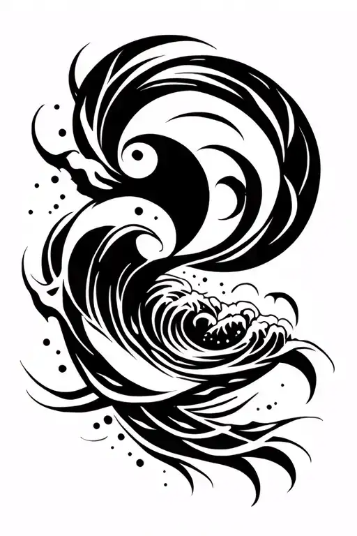 Moon And Ocean Waves