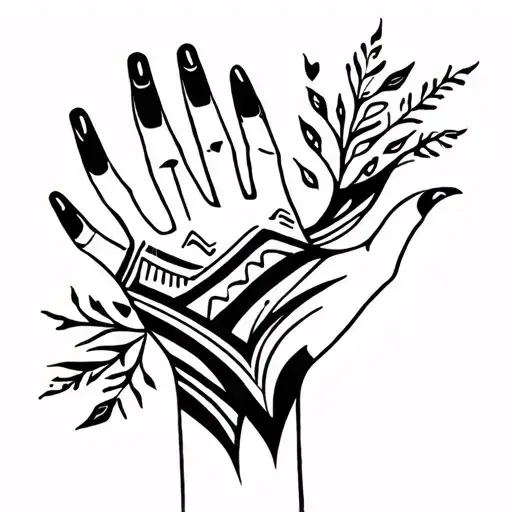 Tribal Lines On The Hand And Fingers