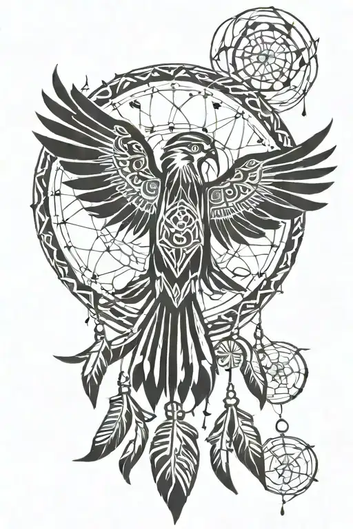 Navajo Thunderbird Dreamcatcher Made