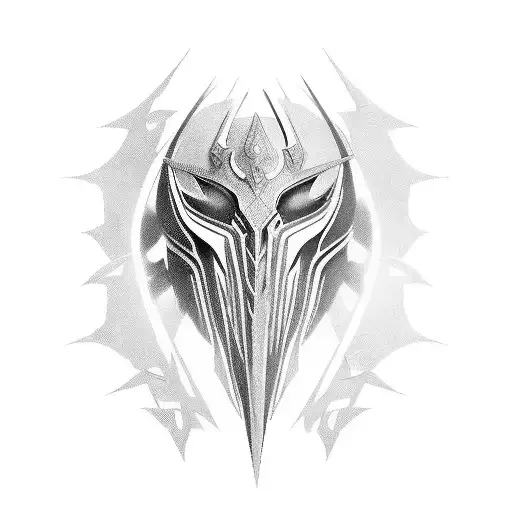 Cyber Tribal Design Of The Warglaives Of Azzinoth For The Collarbone