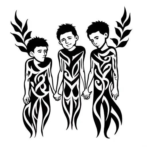 3 Brothers Holding Hands