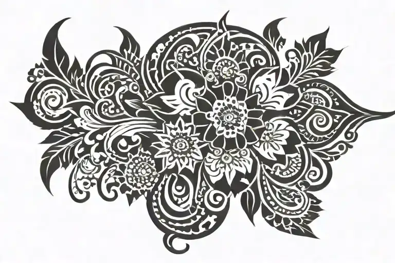 Floral With Hidden Name Mirza