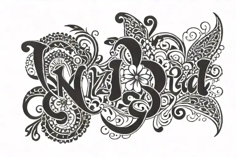 Cute Floral Hidden Name Mirza