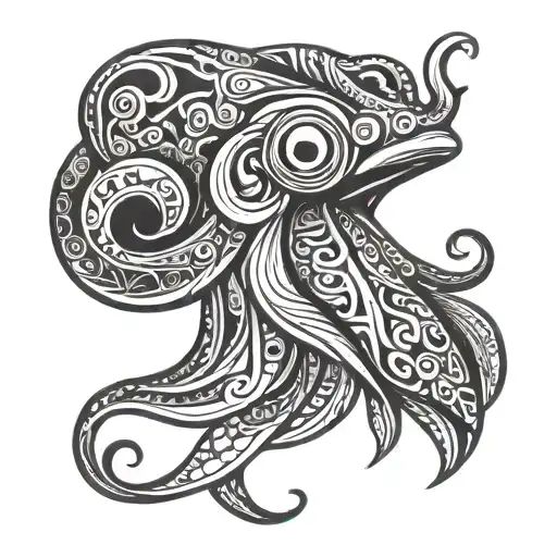 A Cuttlefish In The Style Of Cartoonist Boulet
