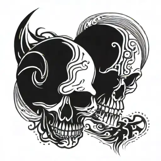 Skulls Facing Each Other