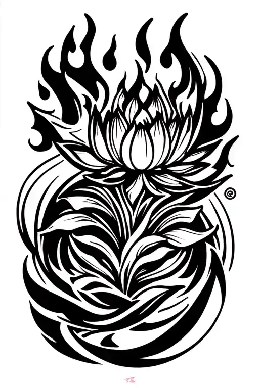 Lotus With Flame