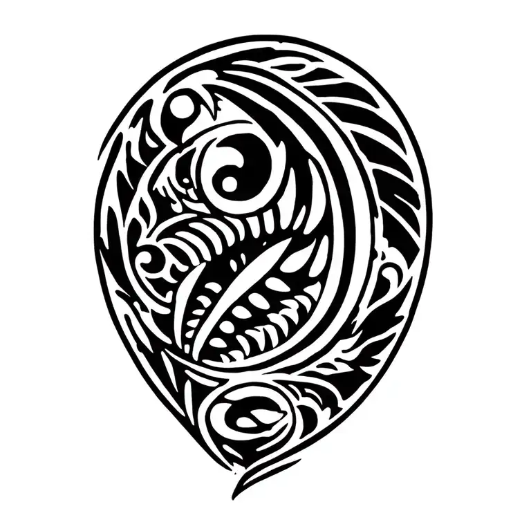 Okinawa Pattern Inspired By Fishing And Surfing