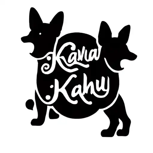 The Hawaiian Word Kahu With Two Corgi Siluettes Incorporated