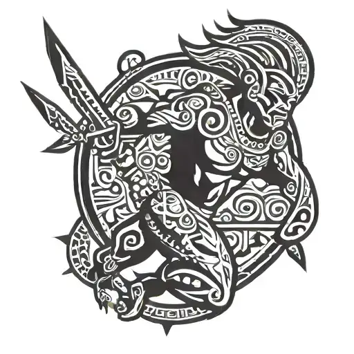 Hawaiian Warrior Battling