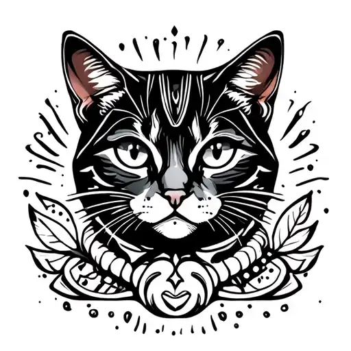 Travel Tattoo With A Cat And Food