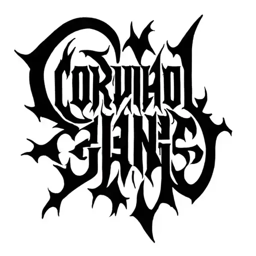 Gang Tattoo With Dangerous Font Name Corvalol Gang
