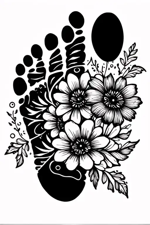 Daughter Flowers Footprint