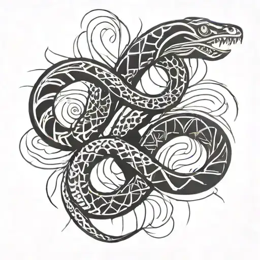 Shotel With A Snake Wrapped