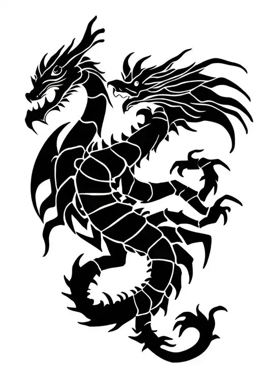 Dragon And Scorpion In My Leg Sleeve