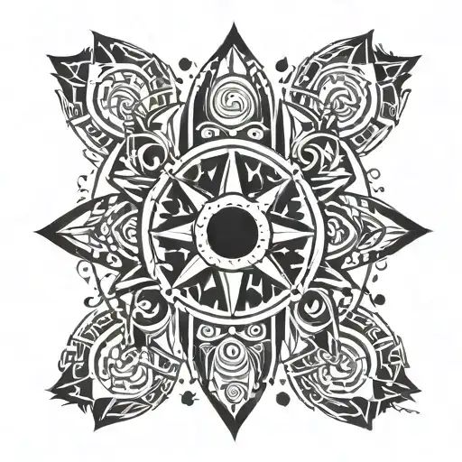 Tribe Style Black And Sun