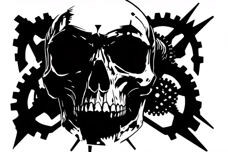 Warhammer 40K Mechanicus Skull With Gears And Electrical Elements