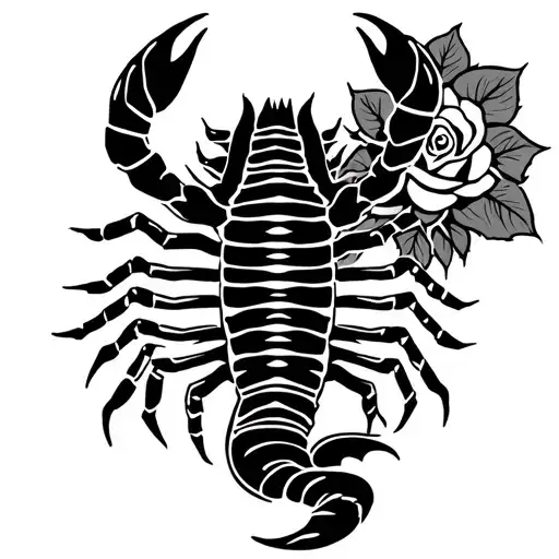 Scorpion With A Rose Behind Its Tail