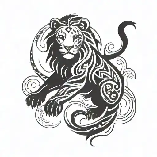 Tribal Leo Zodiac Sign