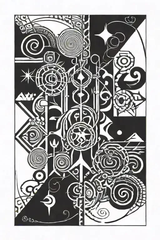 Abstract Art Piece Featuring Christian Symbols