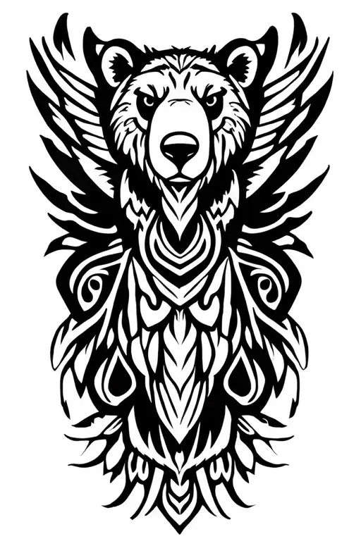 Cicada Raven And Bear Totem Pole