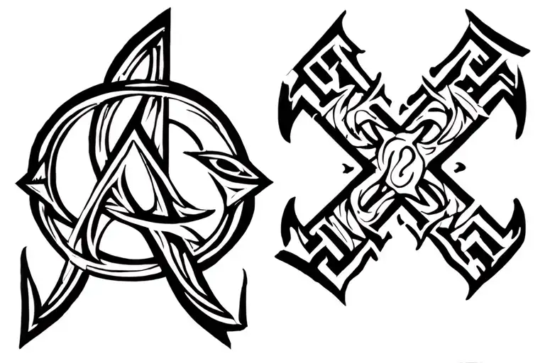 Alpha And Omega With Cross