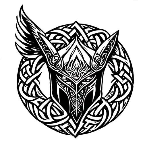 Helm Of Awe Encircled By A Norse Knot