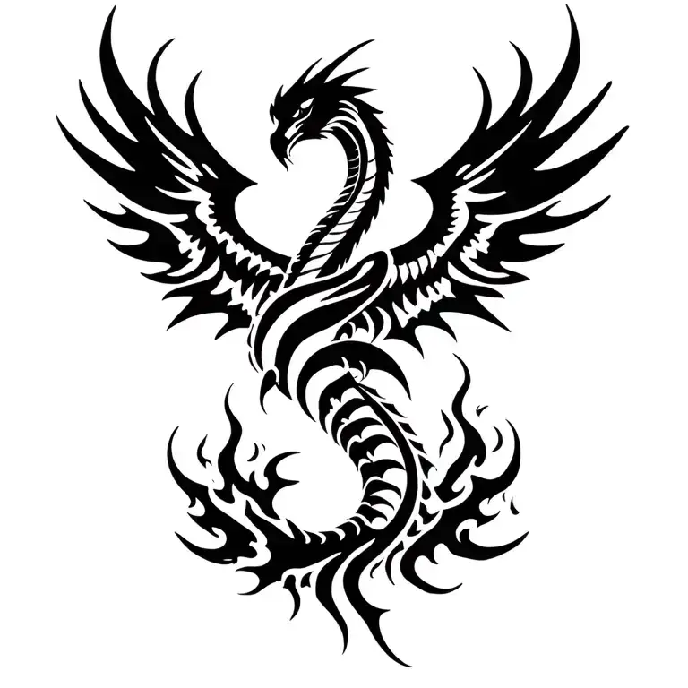Cobra Phoenix Rising From The Ashes Flying Away