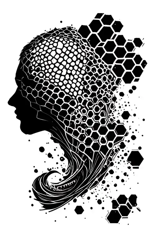 Honeycombs From Neck To Elbow Crumbling Into A Matrix