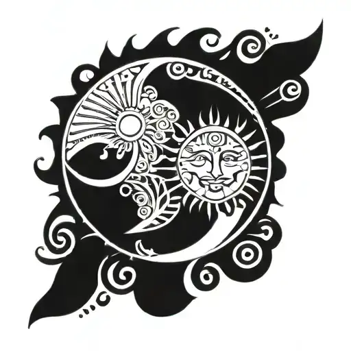 Sun And Moon Merging Together